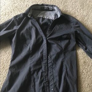 Express grey button up